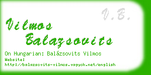 vilmos balazsovits business card